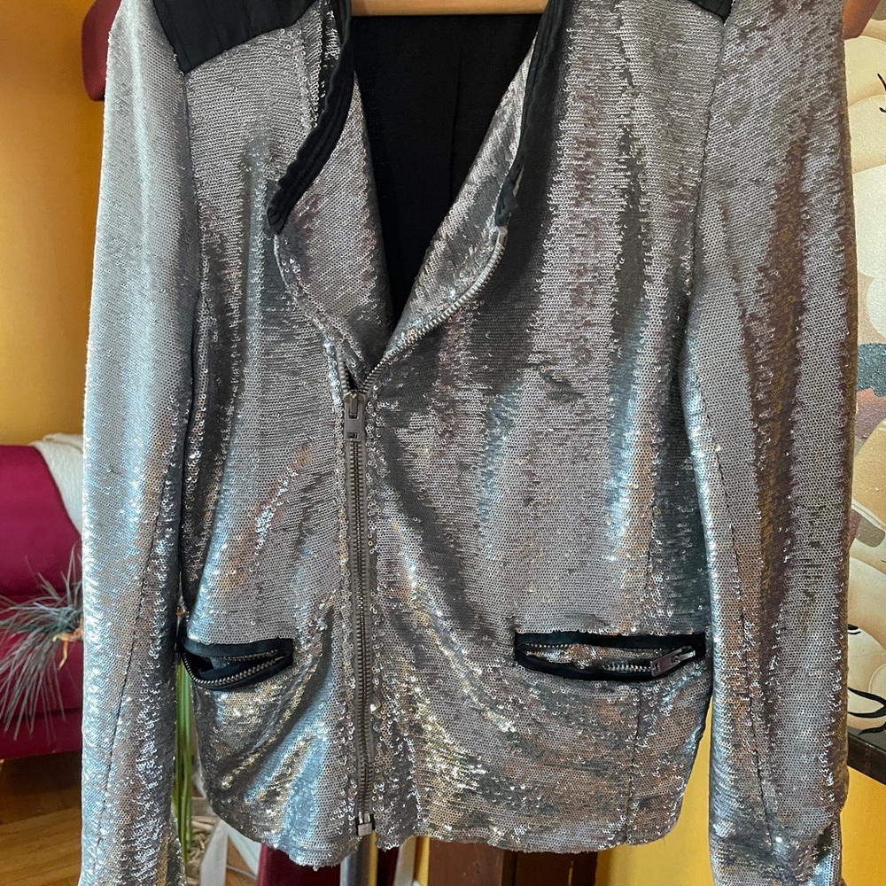 Iro Sequined Bomber Jacket. Size Small. - image 2